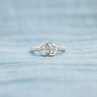 Forever Linked Mother Daughter Interlocking Pavé Ring