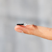 Timeless Heart-Cut Half Enamel Ring