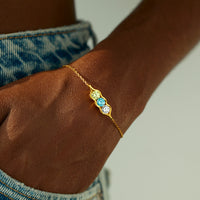 Personalized Peas in a Pod Birthstone Bracelet