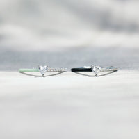 Timeless Heart-Cut Half Enamel Ring