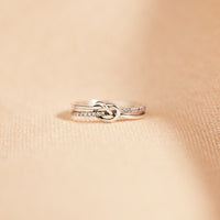 Timeless Bond Silver Knot Ring for Mother & Daughter
