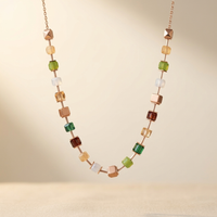 Bohemian Colorful Square Stone Beaded Necklace