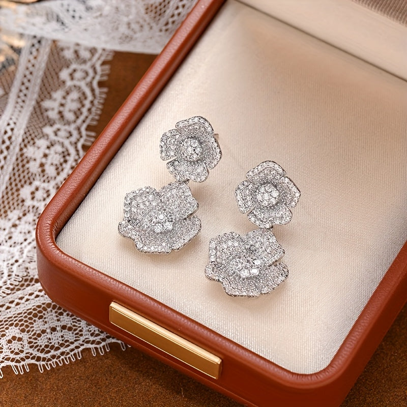 Elegant Boho Style Zirconia Inlay Stud Earrings