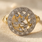 Two Tone Floral Cluster Zirconia Ring
