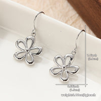 Vintage Funky Silvery Flower Pendant Earrings