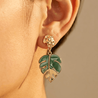 Bohemian Style Irregular Leaf Earrings And Necklace Set