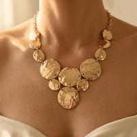 Geometric Metal Jewelry Set Necklace Earrings