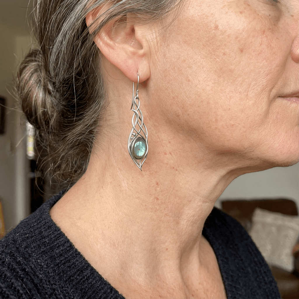 Vintage Handmade Boho Leaf Drop Earrings