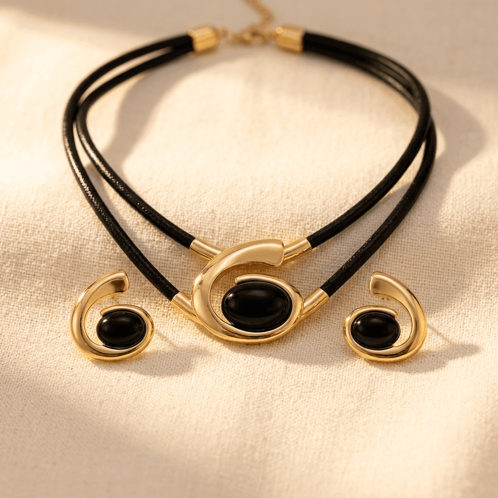 Bohemian Style Easy Geometric Necklace Bracelet Set