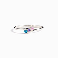 Personalized 1-6 Family Birthstones Bypass Ring