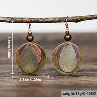 Bohemian Round Water Drop Shape Dangle Earrings