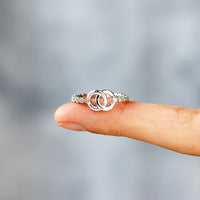 Forever Linked Mother Daughter Interlocking Pavé Ring