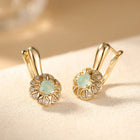 Turquoise Square Bezel Clip-On Earrings