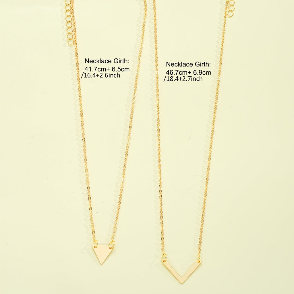 V-Shaped Triangle Chain Bracelet Set