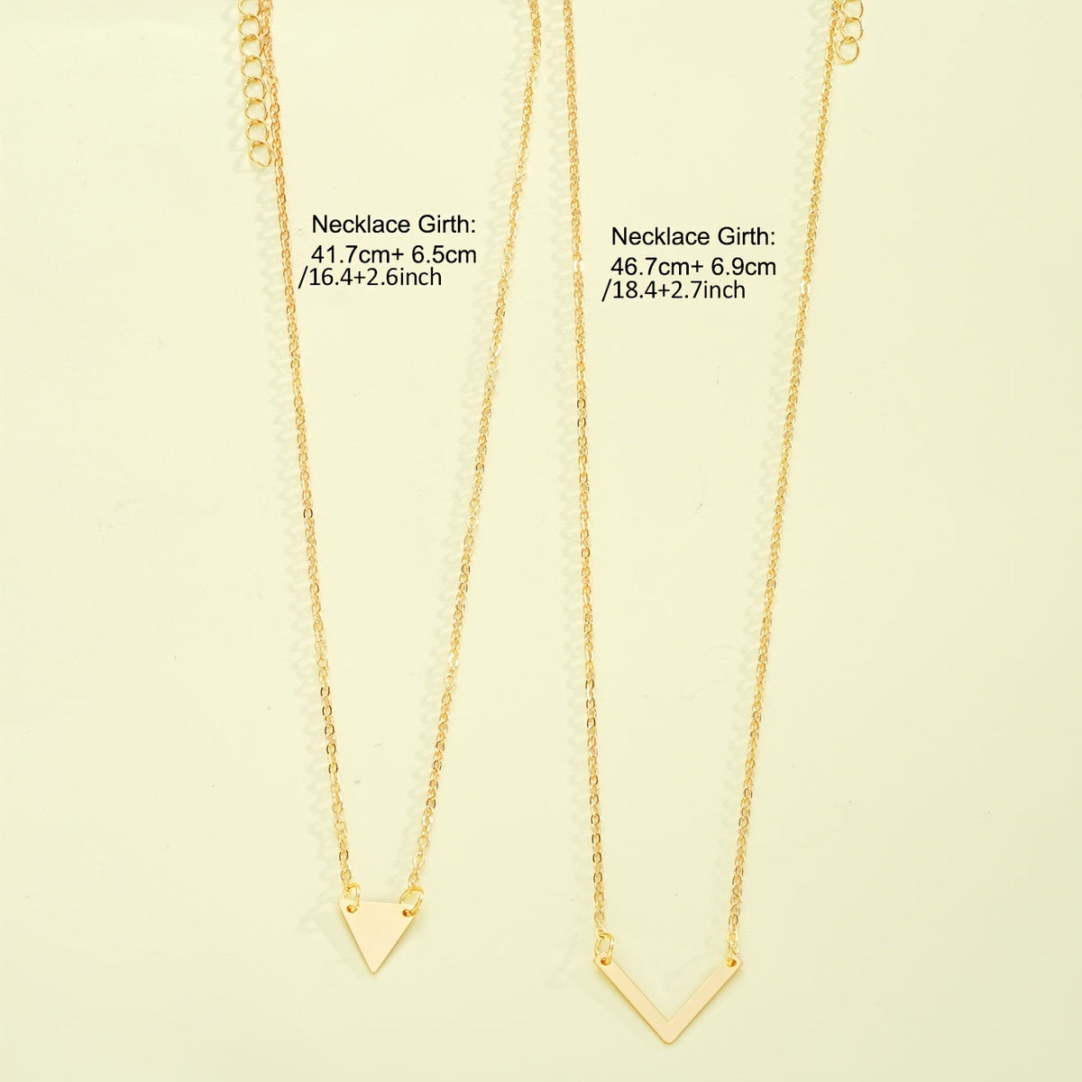 V-Shaped Triangle Chain Bracelet Set