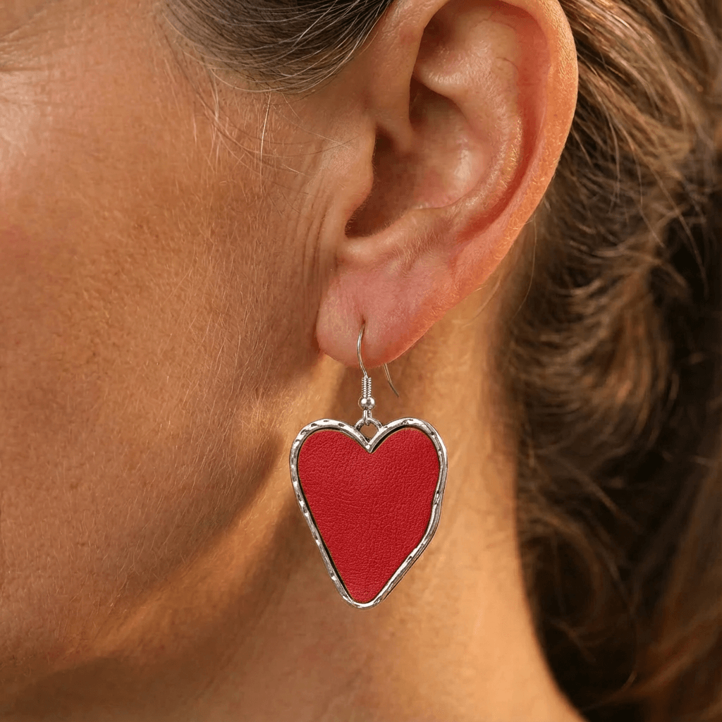 Bohemian Heart Shaped Drop Pendant Earrings