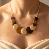 Bohemian Wooden Colorful Necklace And Earrings Jewelry Set