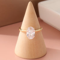 Elegant Oval Cut Zirconia Engagement Stacked Ring Set