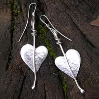 Bohemian Heart Shaped Irregular Plant Leaf Dangle Earrings