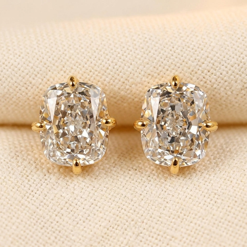 Cushion Cut Diamond Stud Earrings