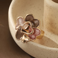 Bohemian Handmade Enamel Heart Shaped Gold Plated Rings