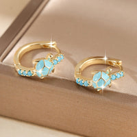 Vintage Turtle Earrings with Synthetic Turquoise