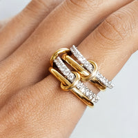 Minimalist Gold Plated Stackable Ring Set with Zirconia Accents