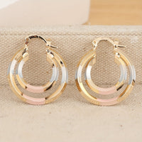 Stylish Hollow Round Shaped Gold Plated Earrings