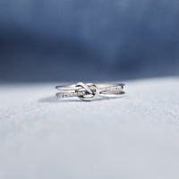 Timeless Bond Silver Knot Ring for Mother & Daughter