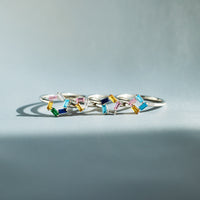 Personalized Baguette Birthstones Ring