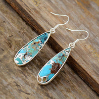 Natural Stone Turquoise Jasper Teardrop Earrings