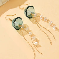Gold Plated Glass Jellyfish Dangle Earrings
