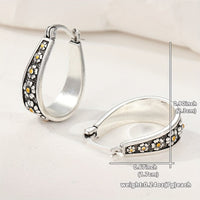 Vintage Hand-Cut Daisy Hoop Earrings
