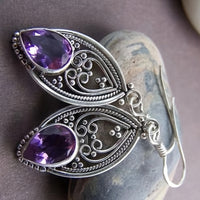 Vintage Teardrop Artificial Crystal Filigree Dangle Earrings