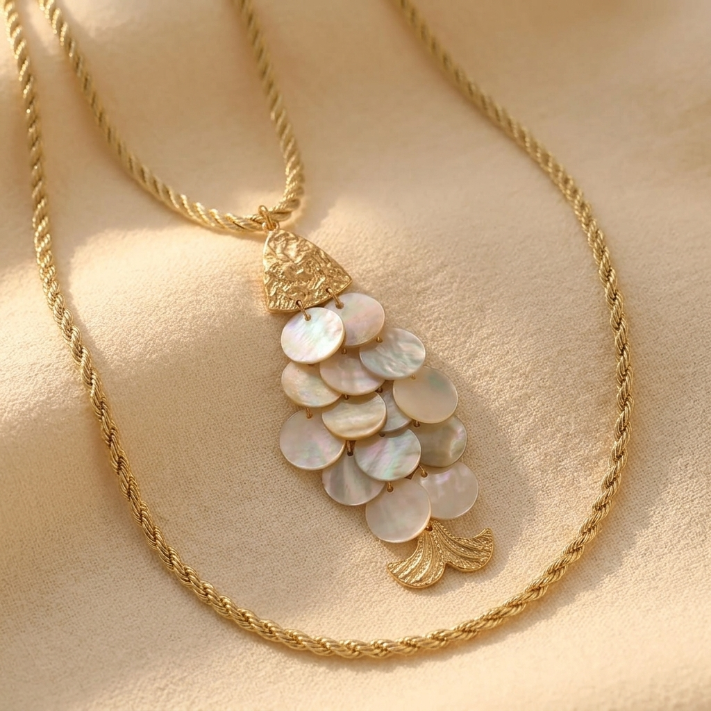 Coastal Cream Shell Tassel Rope Necklace