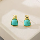 Elegant Geometric Gold Tone Square Earrings