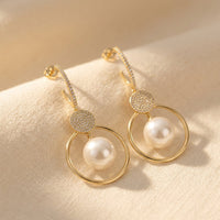Perlina Cultured Pearl Zircon Drop Earrings