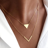 V-Shaped Triangle Chain Bracelet Set