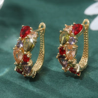Elegant Multi Colored Zirconia Teardrop Shape Earrings