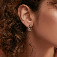 Golden Cross Zirconia Stud Earrings