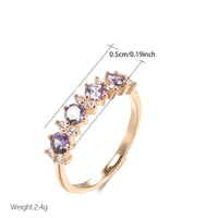 Elegant Purple Zirconia Diamond Accent Band Ring