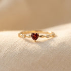 Vintage Red Cubic Zirconia Sterling Silver Engagement Ring
