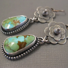 Vintage Turquoise Floral Drop Earrings