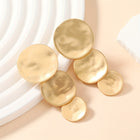 Hammered Gold Disc Statement Earrings