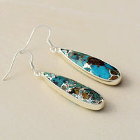 Natural Stone Turquoise Jasper Teardrop Earrings