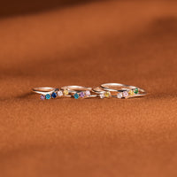 Personalized 1-6 Family Birthstones Bypass Ring