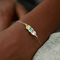 Personalized Peas in a Pod Birthstone Bracelet