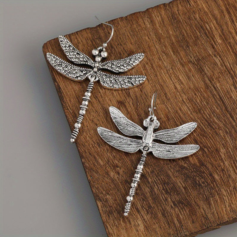 Elegant Vintage Dragonfly Drop Earrings