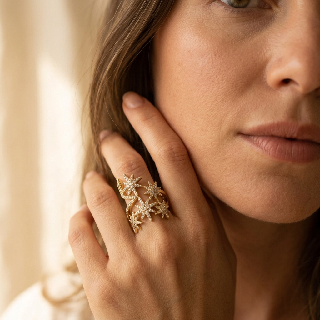 Elegant Vintage Geometric Gold Plated Ring