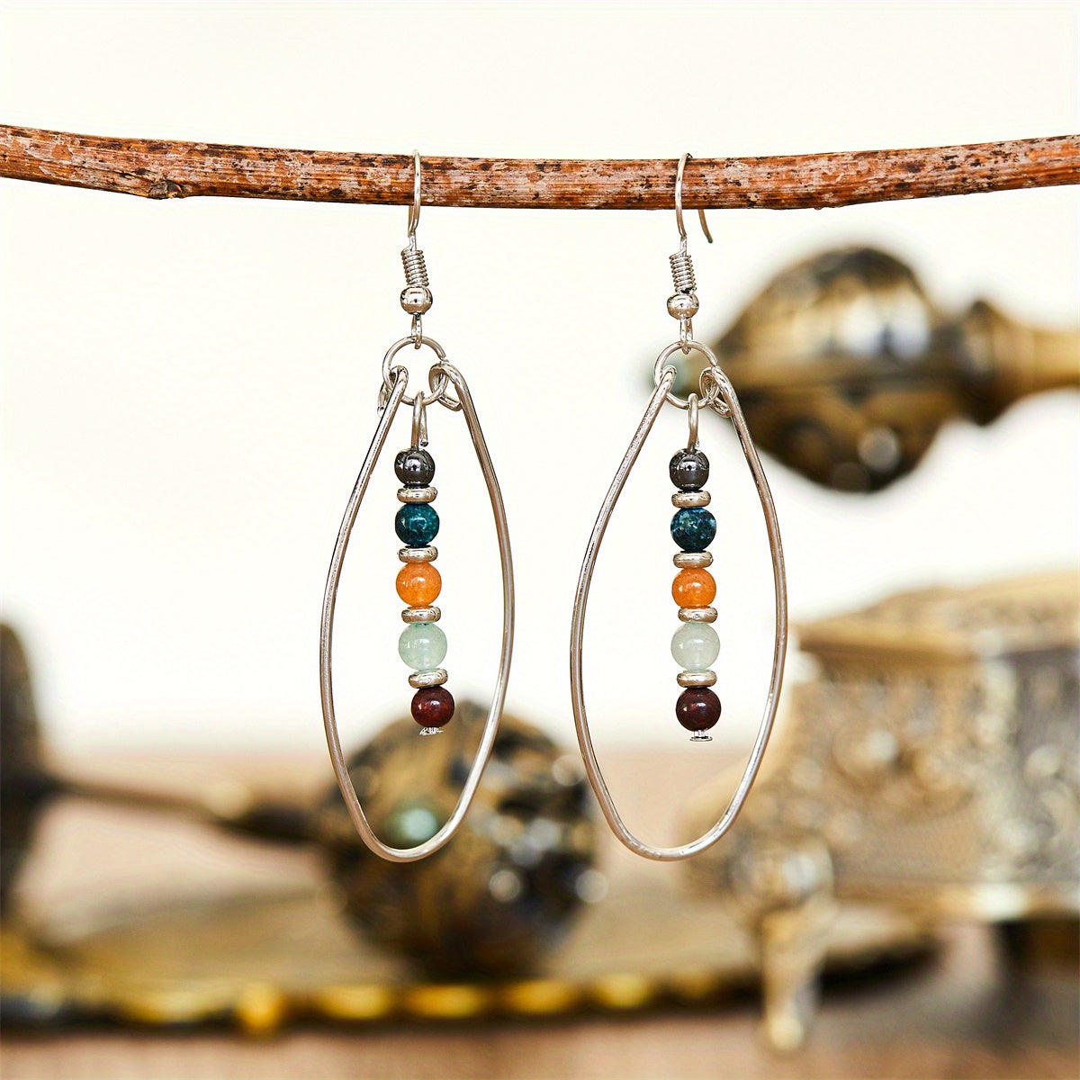 Boho Simple Beaded Teardrop Earrings